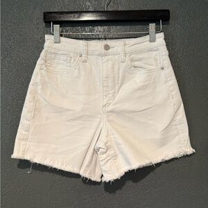 Joe's Jeans Off-White Frayed Hem Jean Shorts